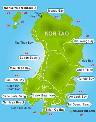 Koh Tao térképe